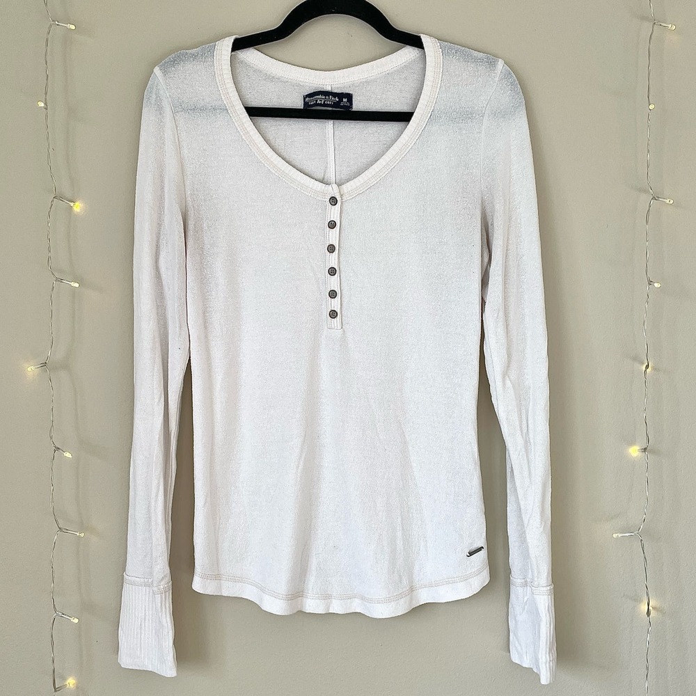 Abercrombie and Fitch- Button up cozy long sleeve pajama top